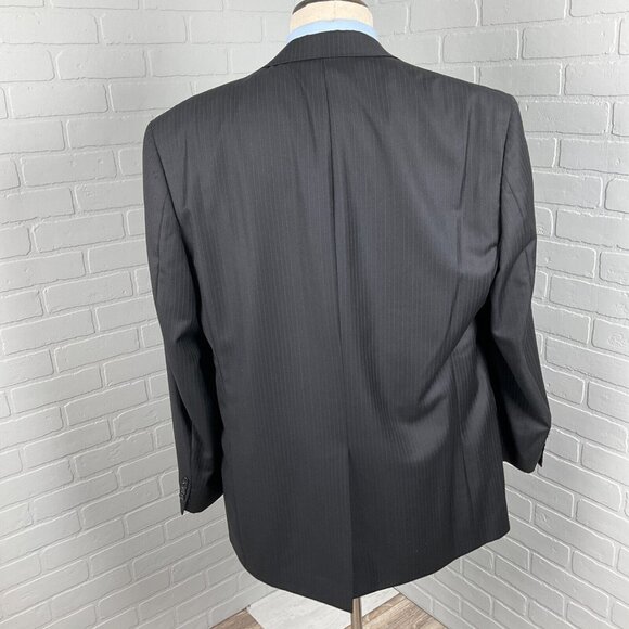Hart Schaffner Marx Blazer Men 44L Black‎ Gold Trumpeter Wool Classic Career VTG - Picture 4 of 16